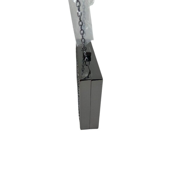 INC International Concepts Crossbody Purse Black Silver Mirror Chain Strap Bling - Picture 3 of 8